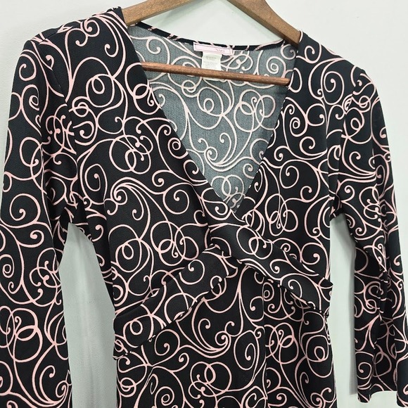 Vtg Y2K Babydoll Midi Dress M Black 3/4 Sleeve Empire‎ Dress Whimsigoth Grunge - Picture 2 of 9